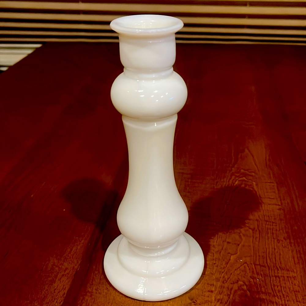 EO Brody Candle Stick Vase M-118 Milk Glass 8”